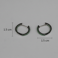 925 Sterling Silver Emerald Glow Hoops
