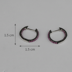 925 Sterling Silver Pink Spark Hoops