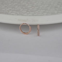 925 Sterling Silver Rosegold Spark Silver Hoops