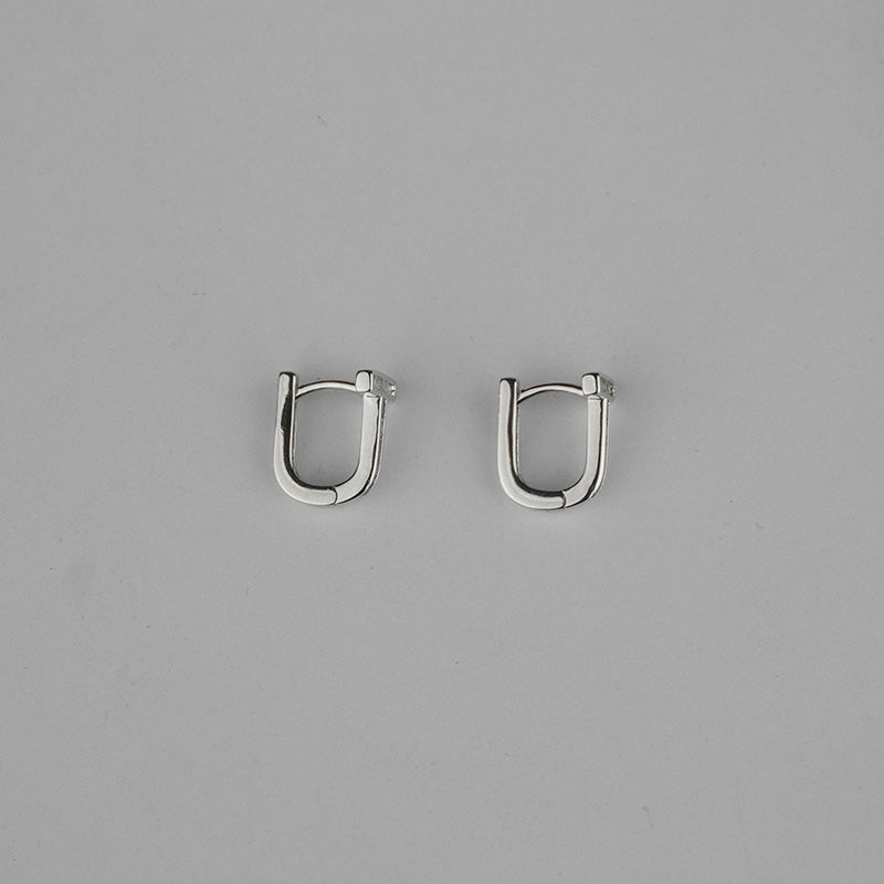 Pair of silver hoop earrings
