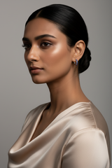 925 Sterling Silver Blue Mini Hoops