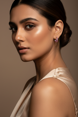 925 Sterling Silver Pink Mini Hoops