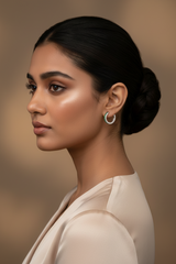 925 Sterling Silver Emerald Mini Hoops