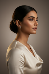 925 Sterling Silver Sapphire Crown Hoops