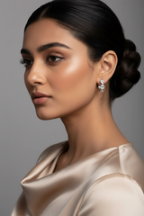925 Sterling Silver Crystal Crown Hoops