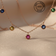 925 Sterling Silver Rosegold  Aurora Necklace