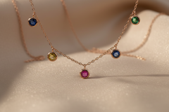 925 Sterling Silver Rosegold  Aurora Necklace