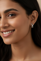 925 Sterling Silver Infinity Zircon Hoop Earrings