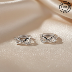 925 Sterling Silver Infinity Zircon Hoop Earrings