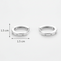 925 Sterling Silver Dainty Crystal Huggie Hoop Earrings