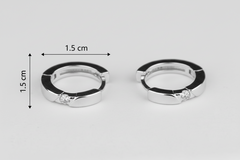 925 Sterling Silver Solitaire Crystal Hoop Earrings