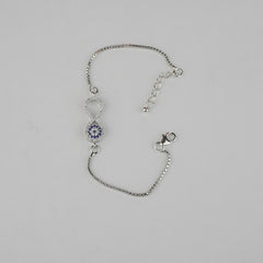 925 Sterling Silver Infinity Evil Eye Bracelet