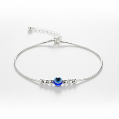 925 Sterling Silver Minimal Evil Eye Bracelet