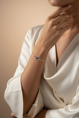 925 Sterling Silver Minimal Evil Eye Bracelet