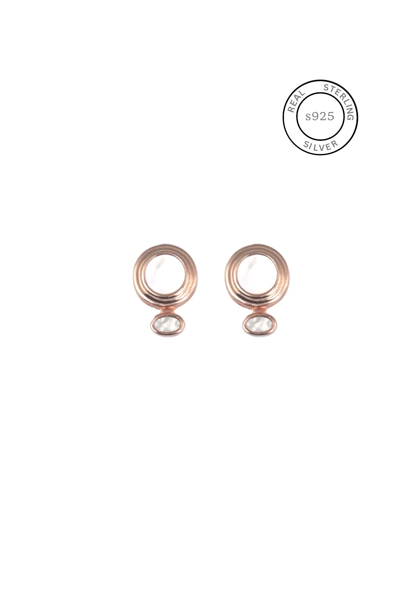 Rosegold Mother Of Pearl Studs