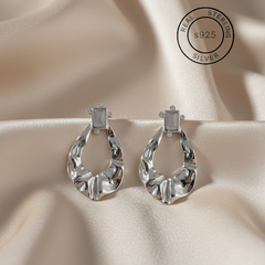 Silver Lava Drop Dangles