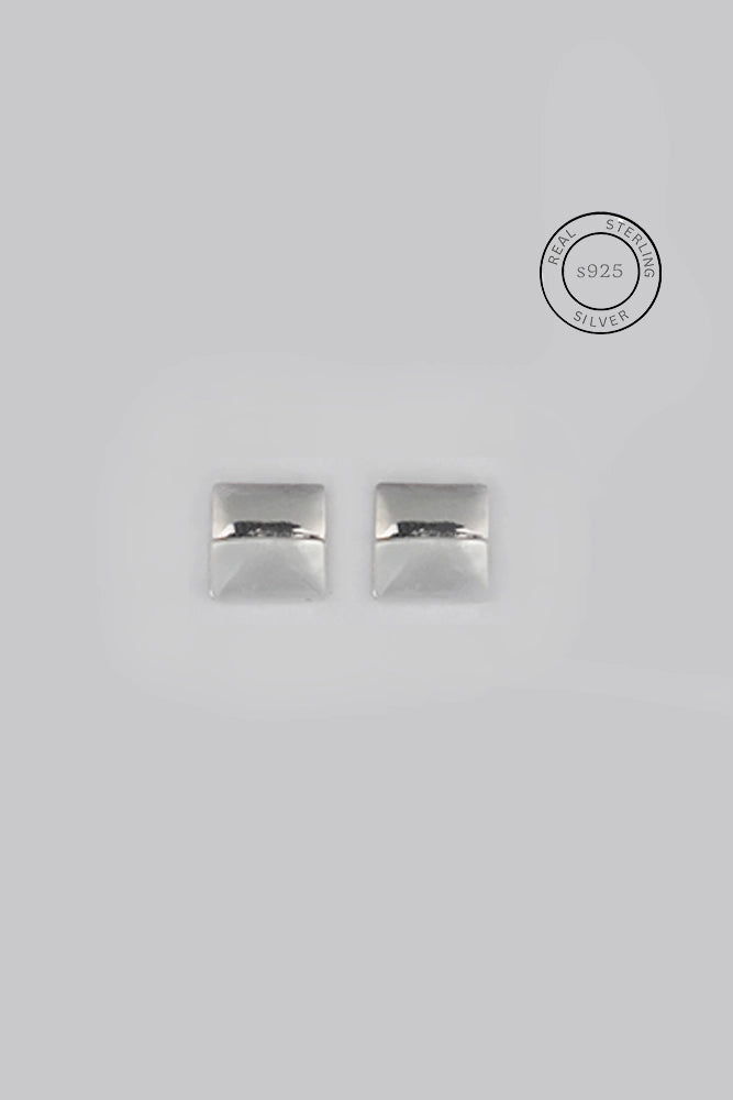 Silver Mother Of Pearl Square Studs