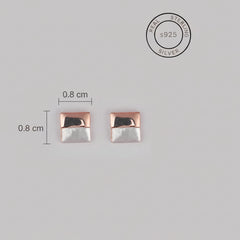 Rosegold Mother Of Pearl Square Studs