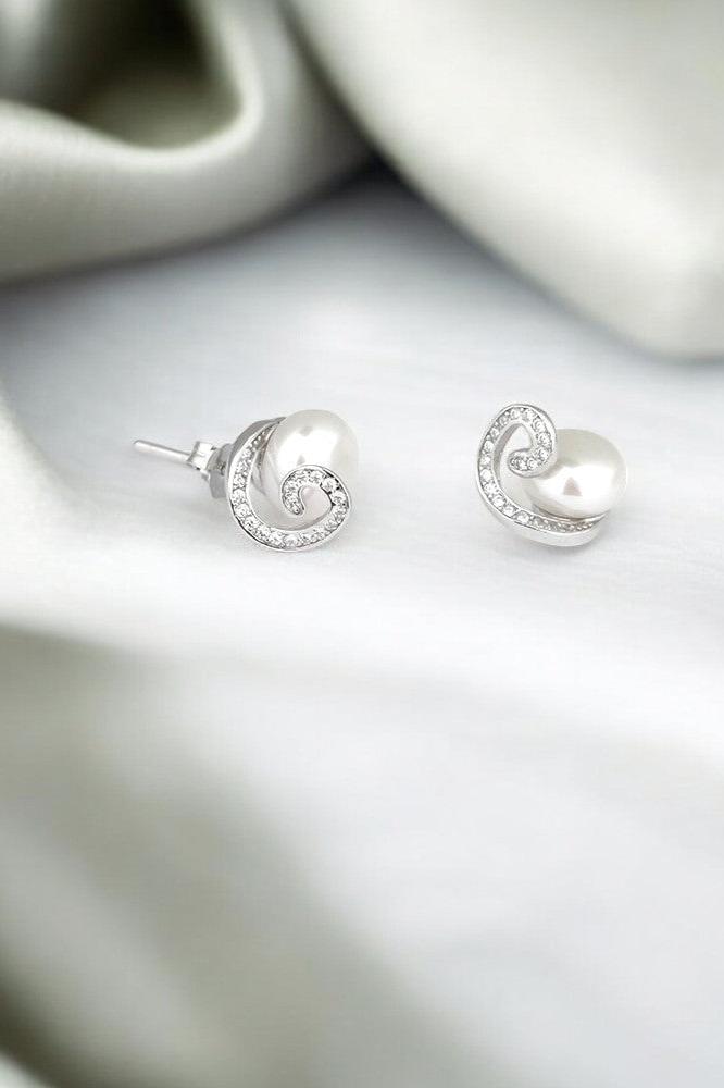 Silver Pearl Studs