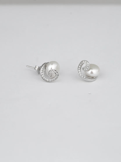 Silver Pearl Studs