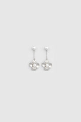 Silver Lily floral pearl Danglers