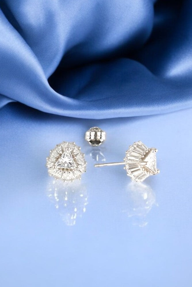 Silver Zircon Radiant Studs