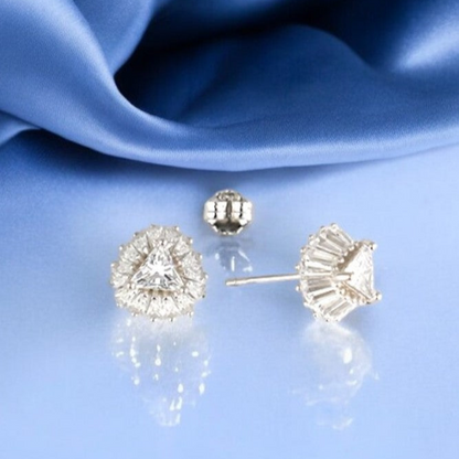 Silver Zircon Radiant Studs