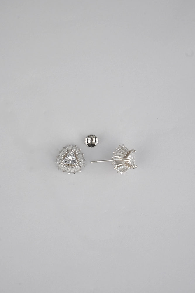 Silver Zircon Radiant Studs