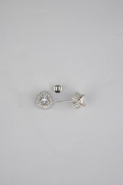 Silver Zircon Radiant Studs