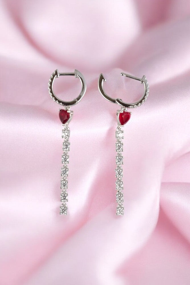 Silver Heartfelt Hoop Earrings