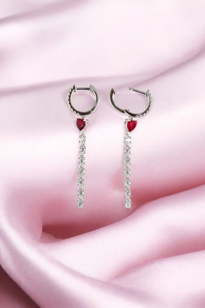 Silver Heartfelt Hoop Earrings