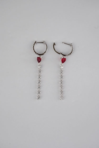 Silver Heartfelt Hoop Earrings