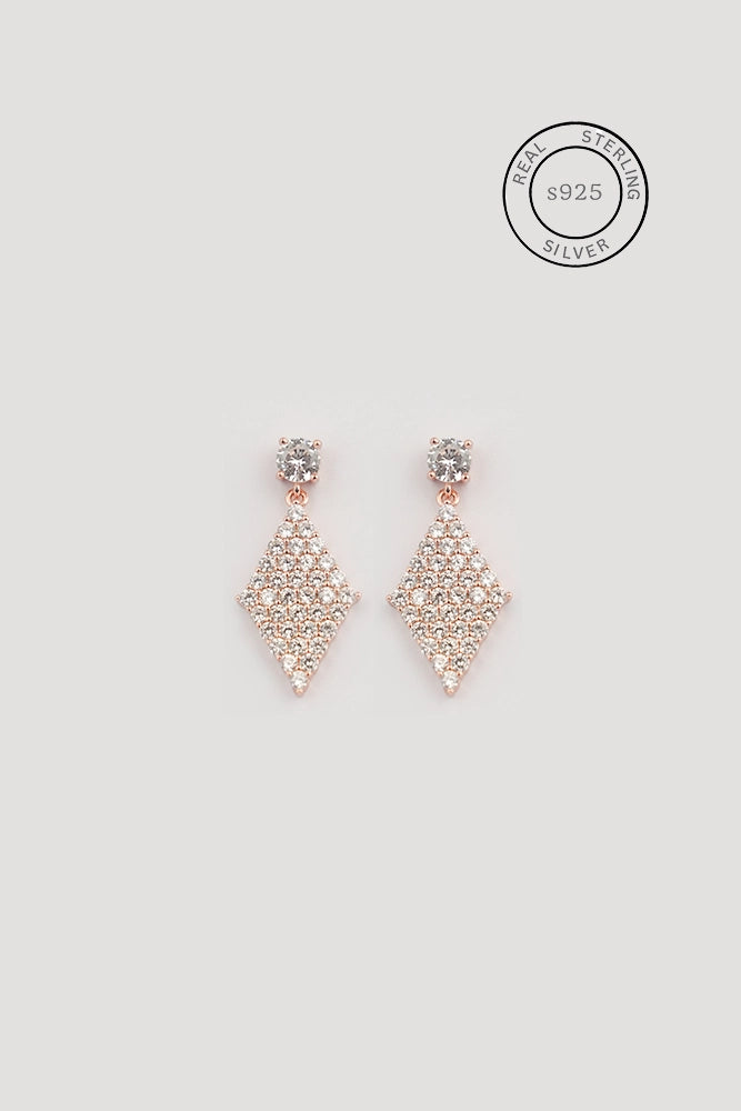 Rose Gold Rhombus Dangles