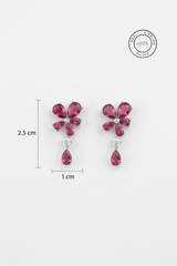 Silver Rani Pink Blossom Earrings