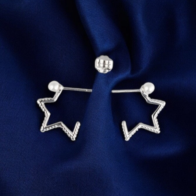 Silver Star Stuck Earrings