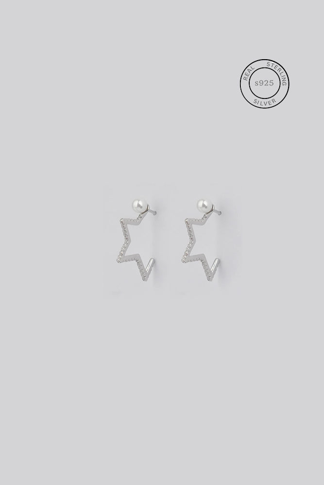 Silver Star Stuck Earrings