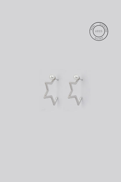 Silver Star Stuck Earrings