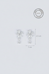 Silver Zircon Blossom Earrings