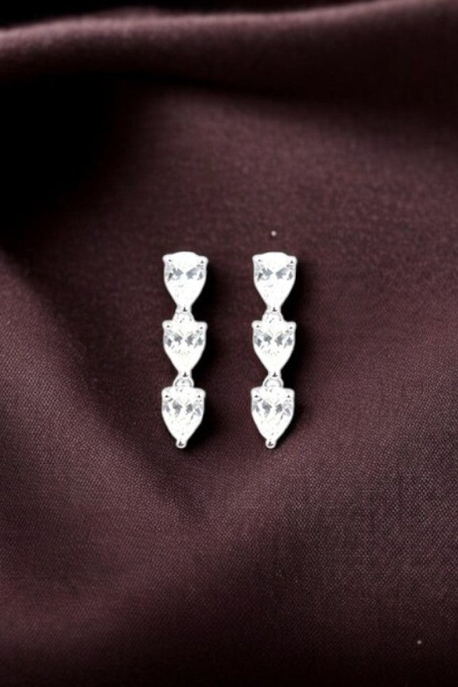 Silver Sleek Zircon Dangles