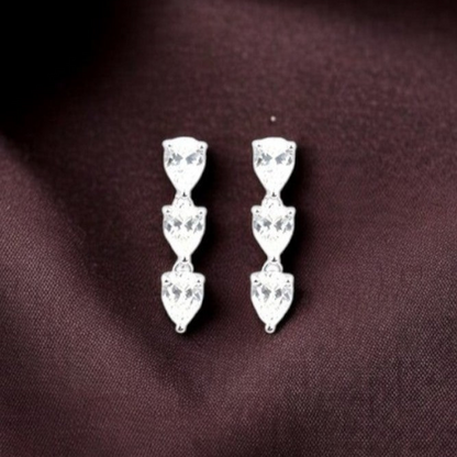 Silver Sleek Zircon Dangles