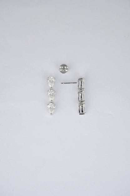 Silver Sleek Zircon Dangles