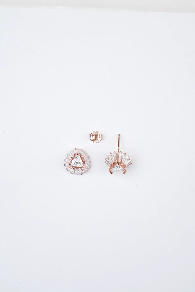 Rosegold Zircon Radiant Studs