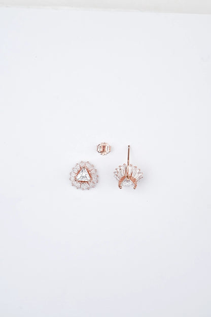 Rosegold Zircon Radiant Studs