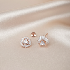 Rosegold Zircon Radiant Studs