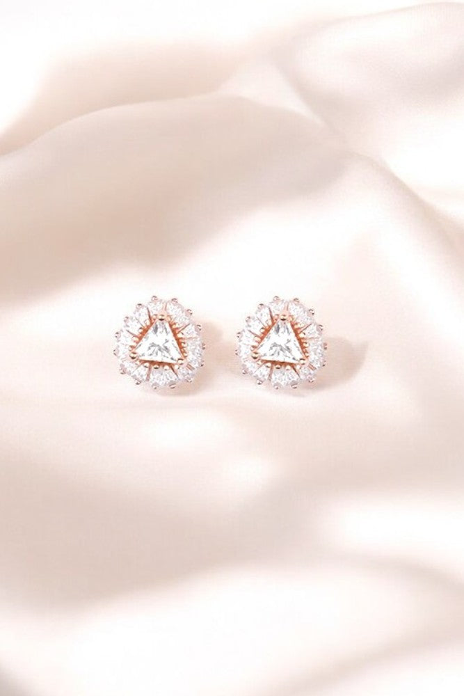 Rosegold Zircon Radiant Studs