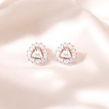 Rosegold Zircon Radiant Studs