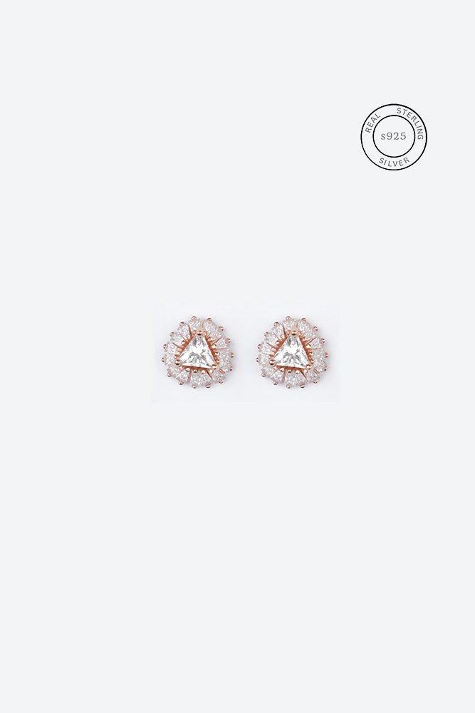 Rosegold Zircon Radiant Studs