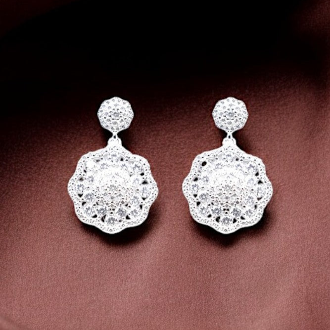 Silver Zircon Elegance Danglers