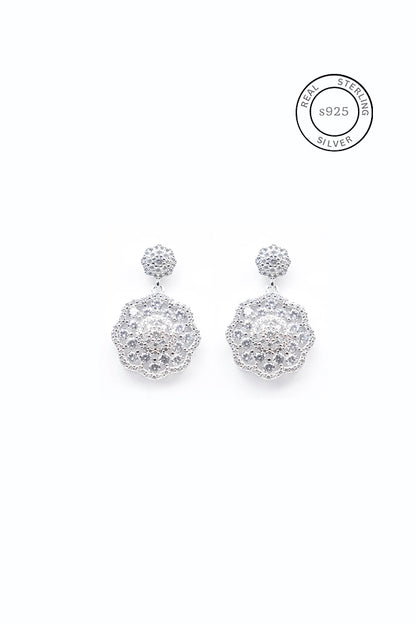 Silver Zircon Elegance Danglers