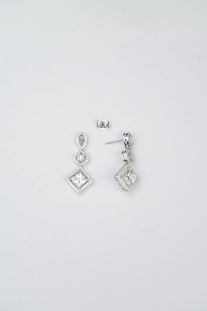 Silver Zircon Love Danglers